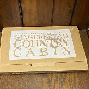 Longaberger Pottery Gingerbread Country Cabin in Box - 1996